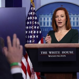 Jen Psaki Holds Press Briefing Ahead Of Biden Trip To Europe