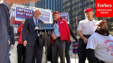 Former Gov. Pataki Joins Curtis Silwa At Campaign Event Day Before Voters Go To Polls