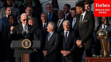 Biden Welcomes Milwaukee Bucks To The White House