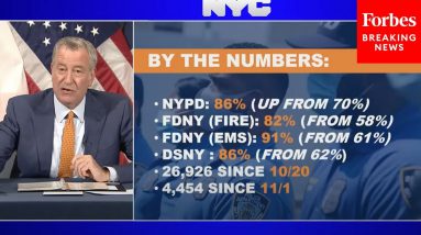 De Blasio Touts First Responder Vaccination Rates As COVID-19 Vaccine Mandate Stays In Effect