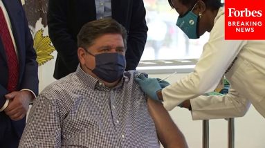 Gov. JB Pritzker Gets COVID-19 Vaccine Booster Shot